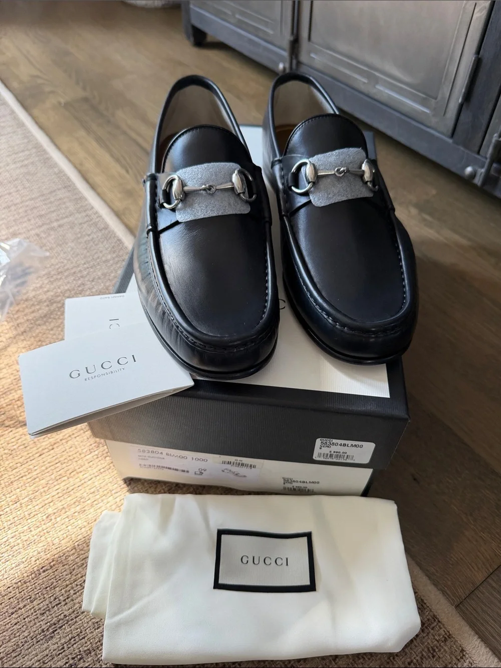 Gucci 1953 Black Leather Horsebit Loafers